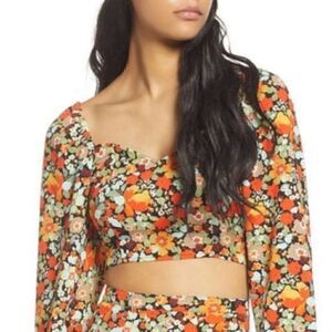Vera Moda Sweetheart neck crop top